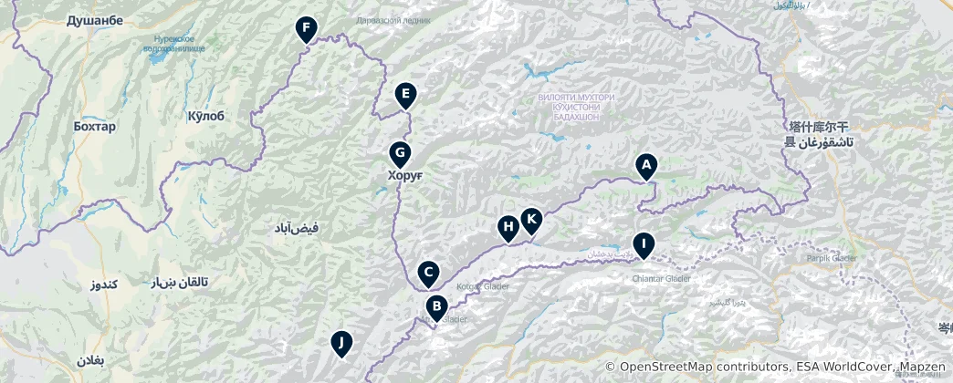 Map of Badakhshan's Absolute Essentials
