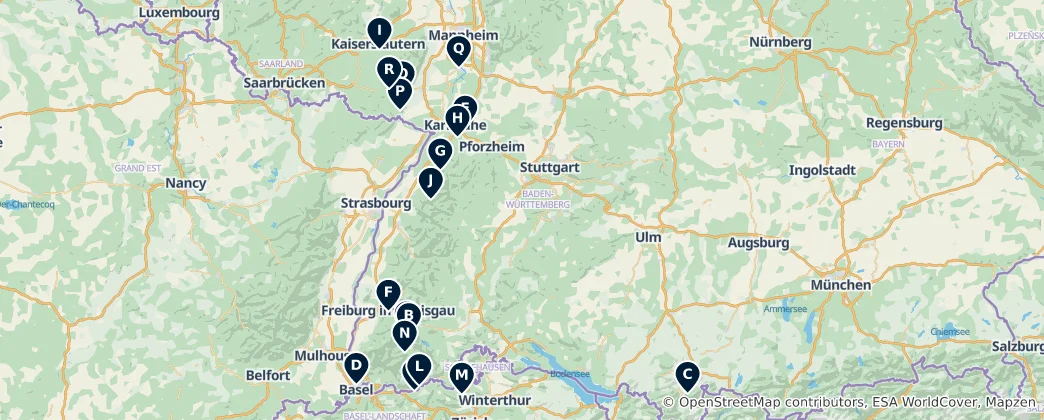 Mapa Viewpoints & Towers