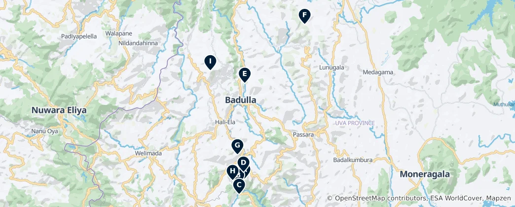 Mapa Ella Nature & Viewpoints