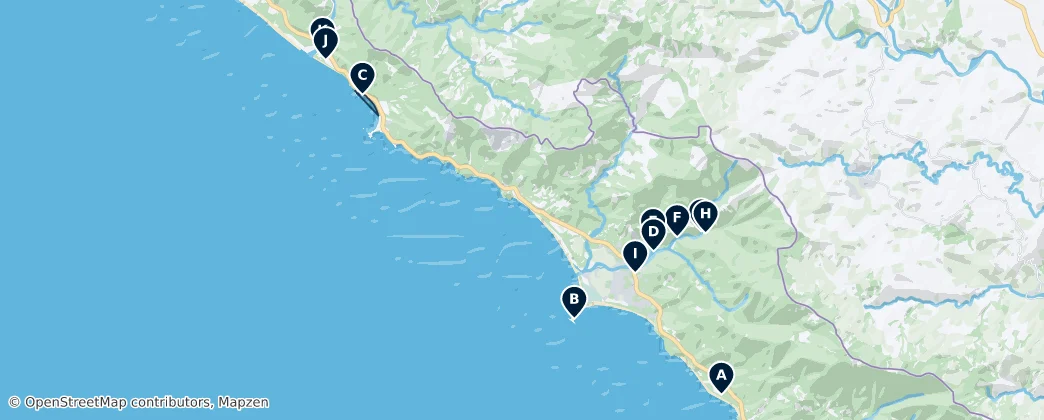 Bahía Ballena Must-Sees — Térkép