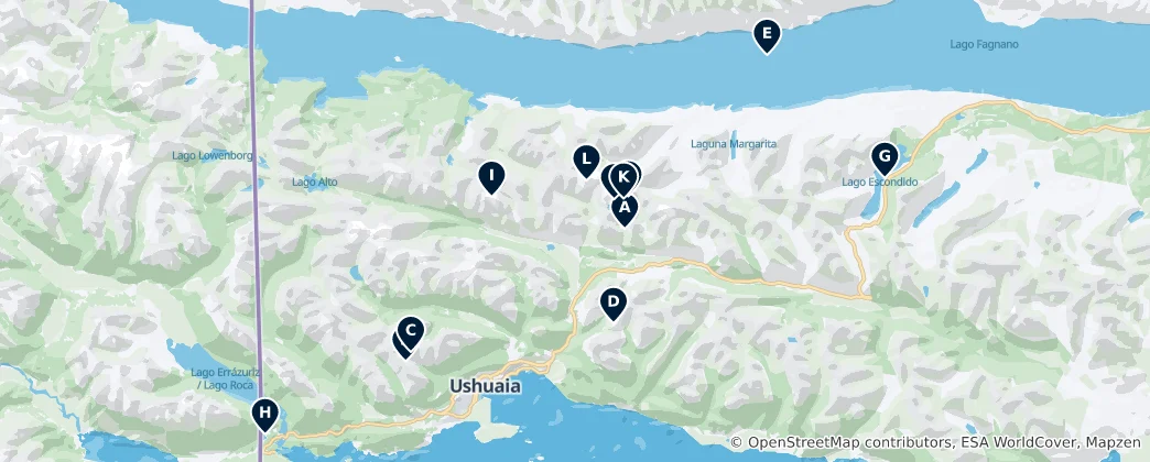 Mapa de Glaciers & Alpine Lakes