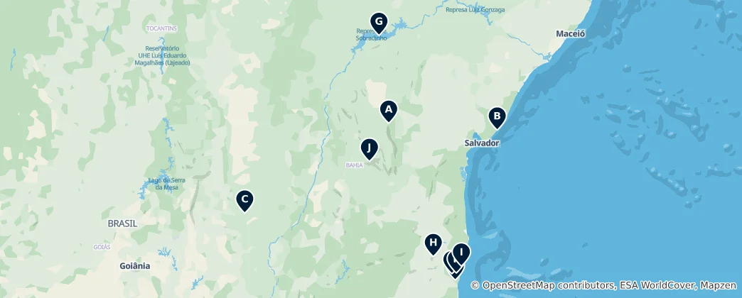Térkép: Natural Wonders of Bahia