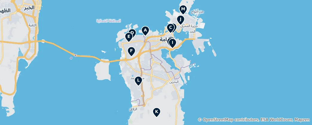 Mapa Bahrain's Cultural Treasures