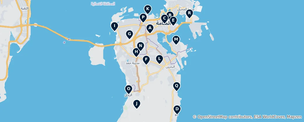 Mapa Bahrain's Parks and Viewpoints