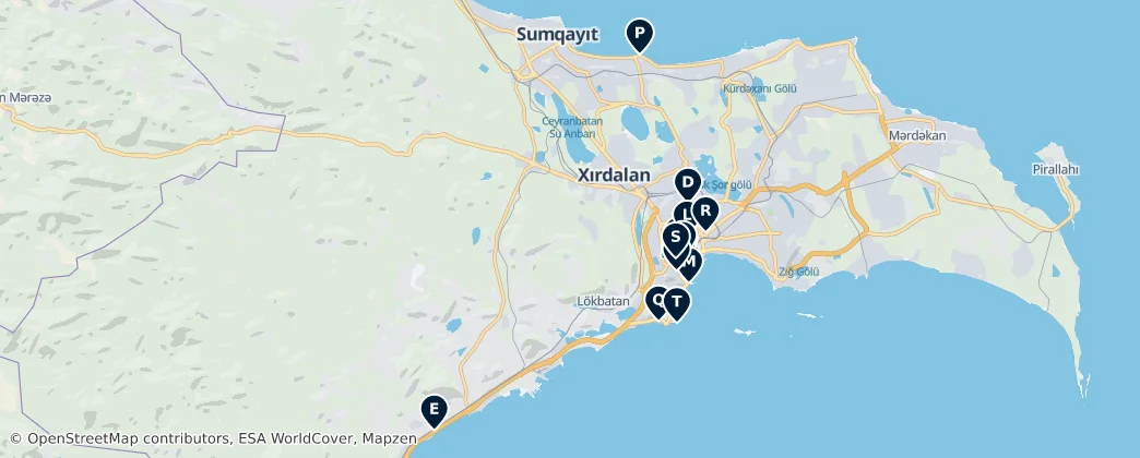 Map of Baku Highlights