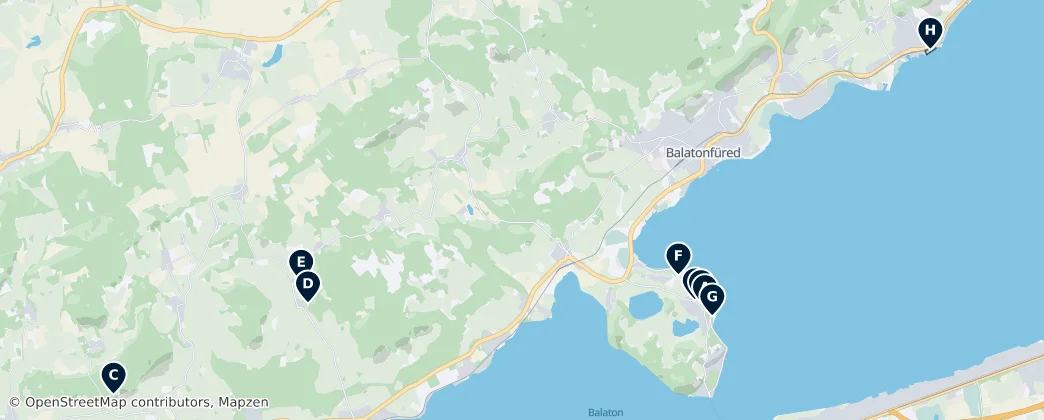 Balatonfüredi járás: The Absolute Essentials — Mappa