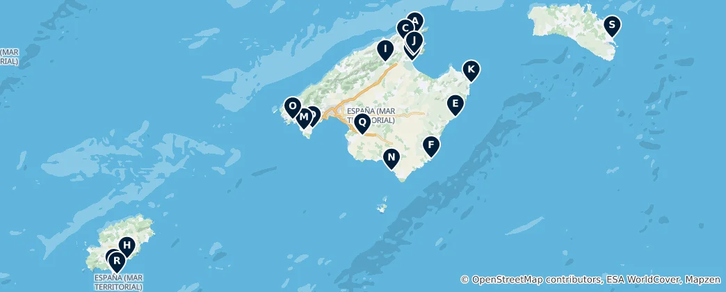 Map of Nature and Water Escapes