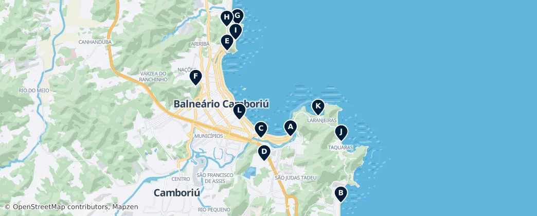 Map of Balneário Camboriú Unmissables
