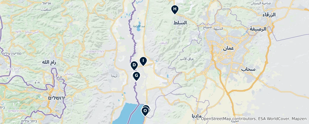 Map of محافظة البلقاء's Absolute Essentials