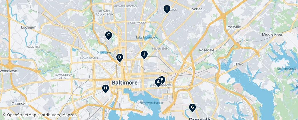 Baltimore's Hidden Art & Gardens — Map