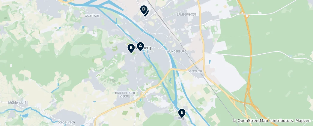 Map of Hidden Chapels of Bamberg