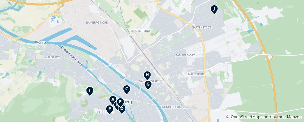 Map of Historic Churches of Bamberg