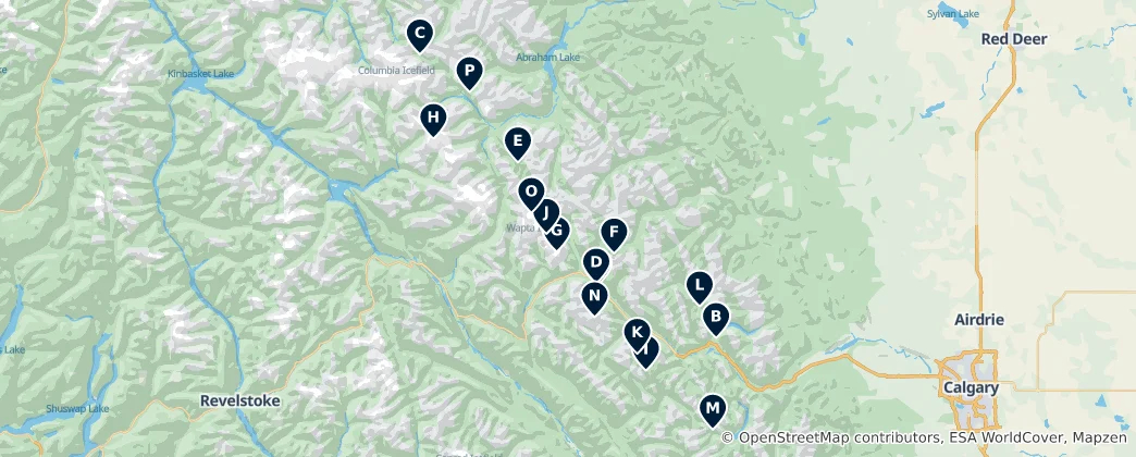Map of Alpine Camps & Huts