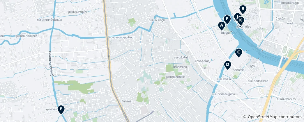 Mapa de Bangkok Yai Unmissables