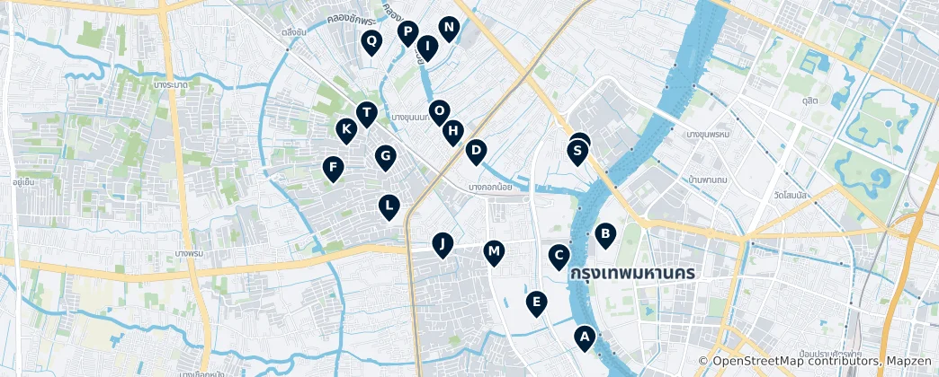 Map of Bangkok's Sacred Temples