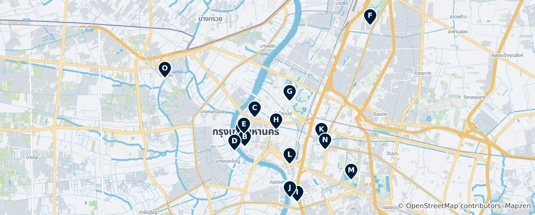 Mapa Bangkok Must-Sees