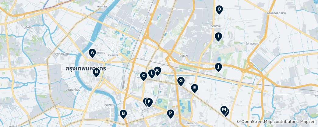 Mapa Bangkok Nightlife & Entertainment