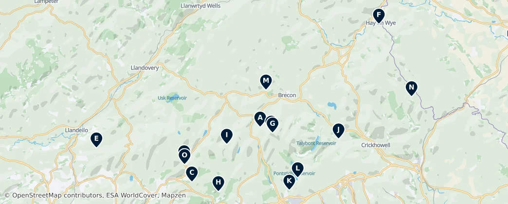 Carte de Brecon Beacons National Park: The Absolute Essentials
