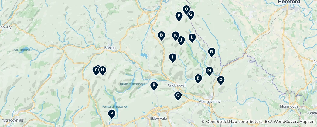 Welsh Mountains and Peaks Haritası