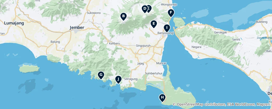 Mappa di Banyuwangi Essentials