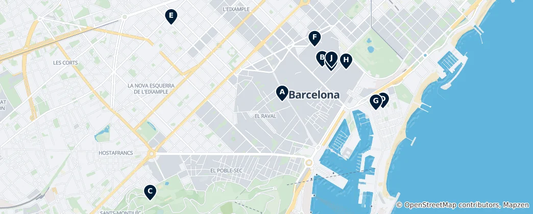 Mapa Barcelona: Markets & Tapas