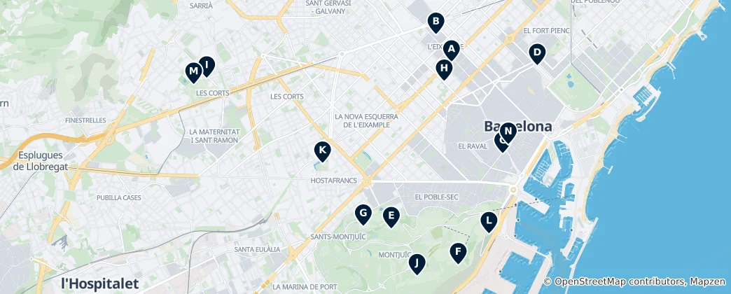 Mappa di Scelte dell'editore — Barcellona
