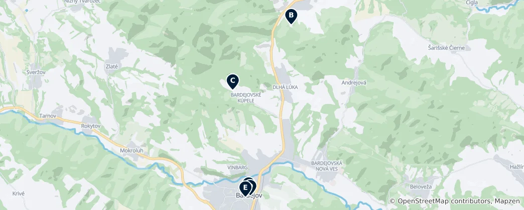 Map of Best of Bardejov