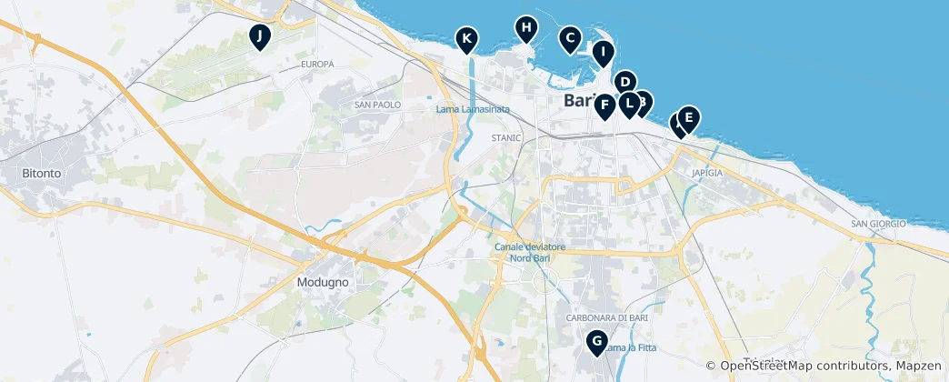 Map of Bari's Absolute Essentials