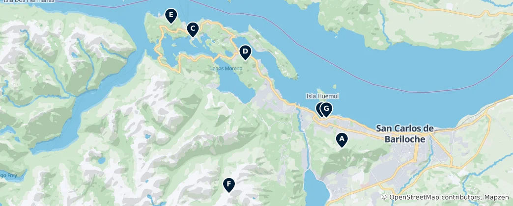 Mappa di Bariloche's Hidden Gems