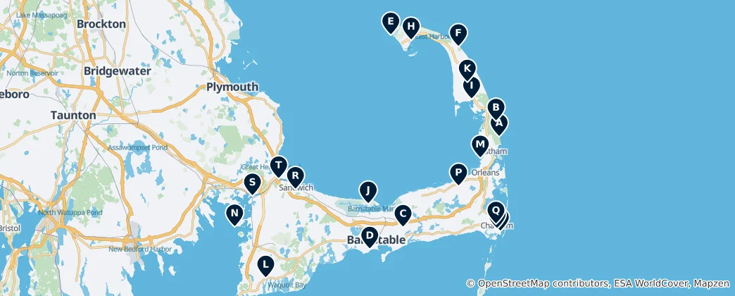 Mapa Barnstable County's Quintessential Cape Cod