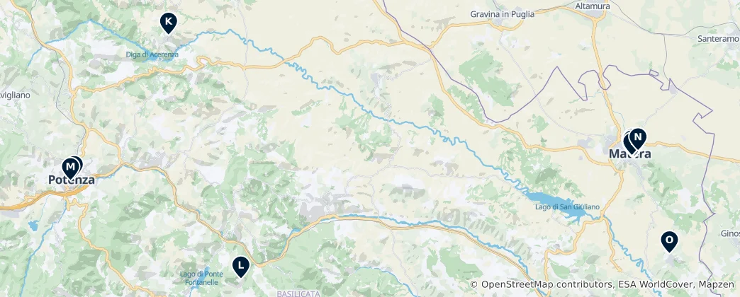 Mappa di Religious Heritage of Basilicata