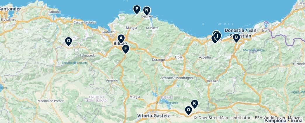 Karte von Regional Spanish Cuisine