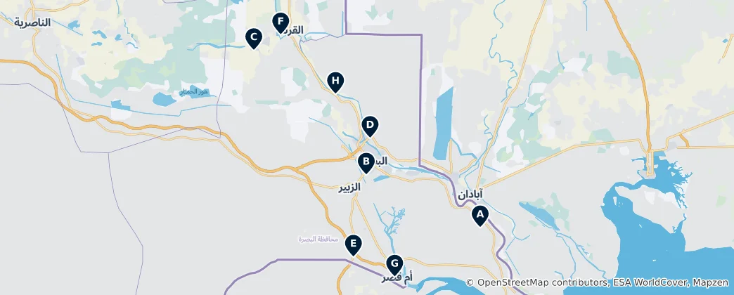 Mapa Basra Governorate Essentials