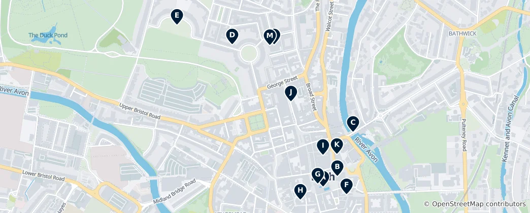 Térkép: Bath's Absolute Essentials