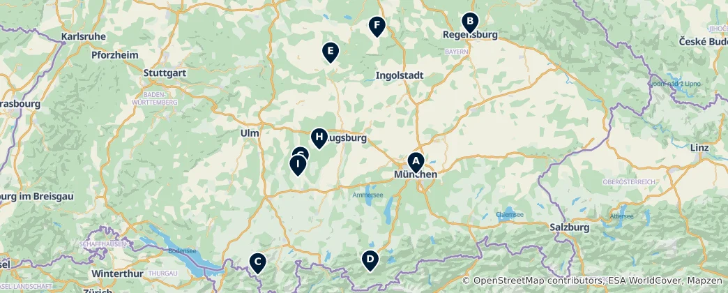 Mapa Bavarian & German Culinary Gems