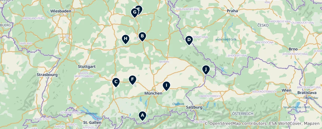 Карта Historic Castles & Heritage Hotels