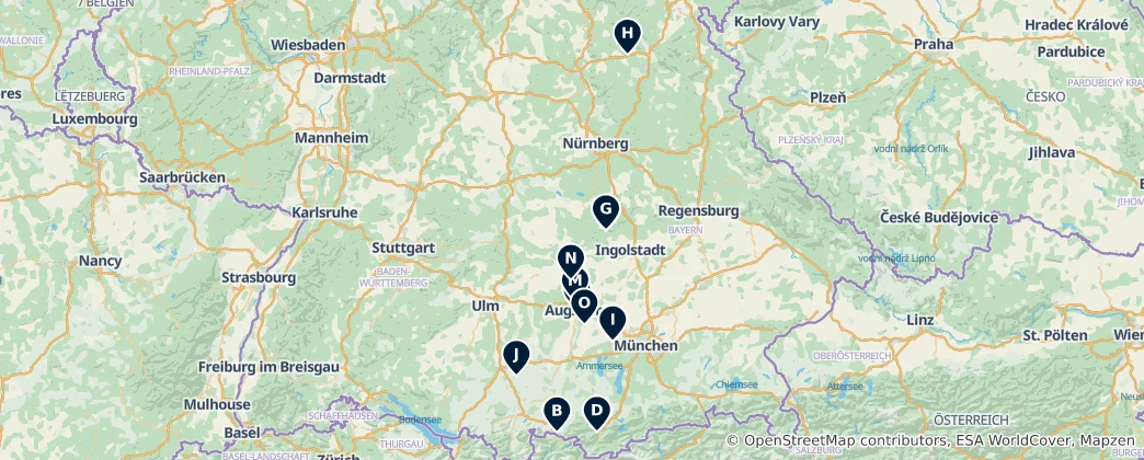 Mapa Historic Churches & Abbeys