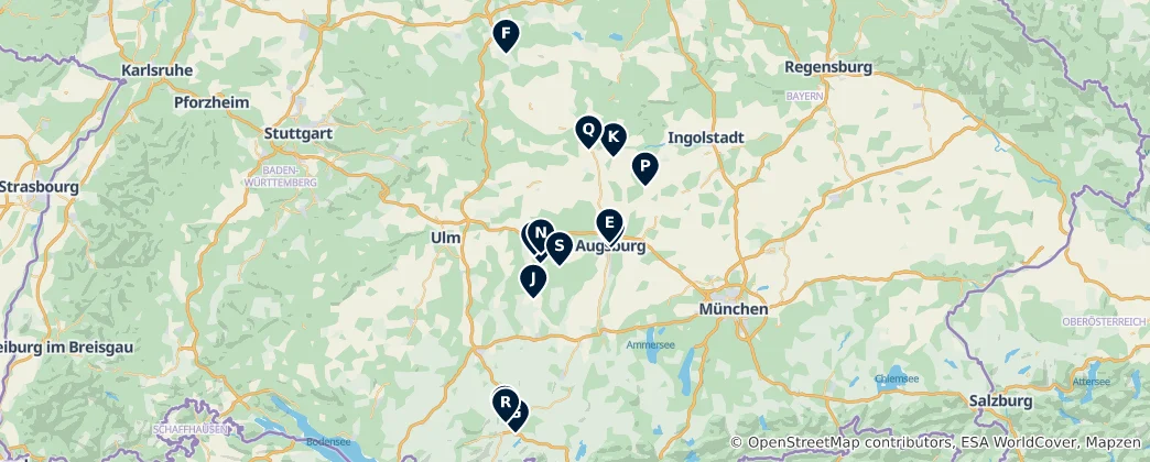 Kaart van Historic Town Landmarks