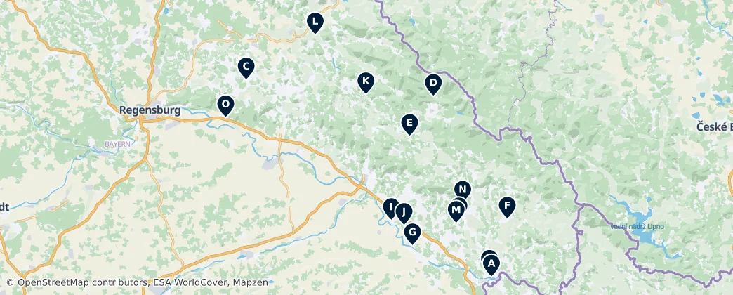 Баварские замки и руины — Карта