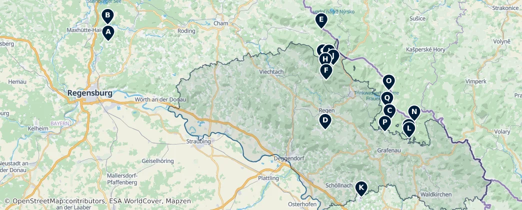 Bavarian Forest Nature Highlights — Карта