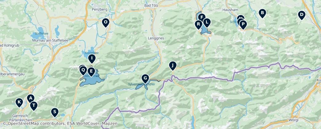 Bavarian Prealps Unmissables — Carte