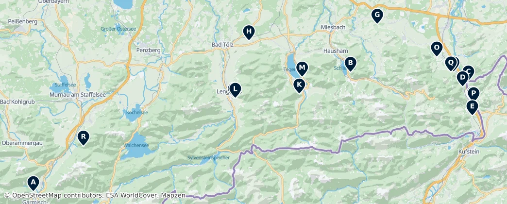 Castles and Ruins of Bavaria — Carte