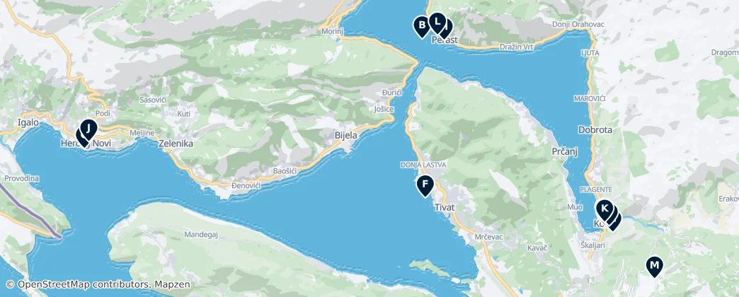 Térkép: Bay of Kotor Essentials