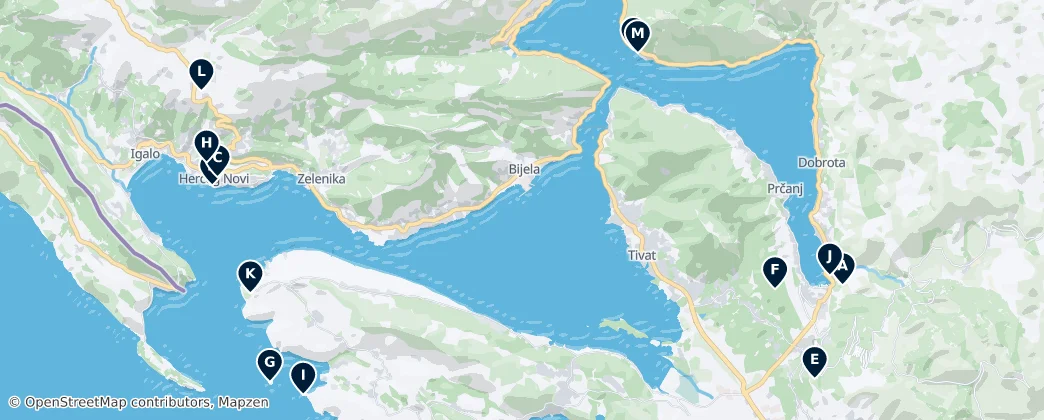Forts and Palaces of Kotor Bay 地图