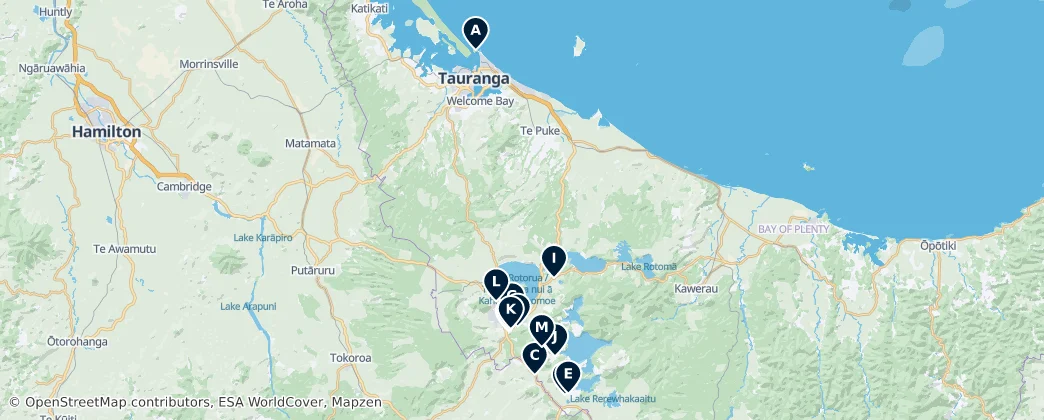 Mapa Bay of Plenty Region Essentials