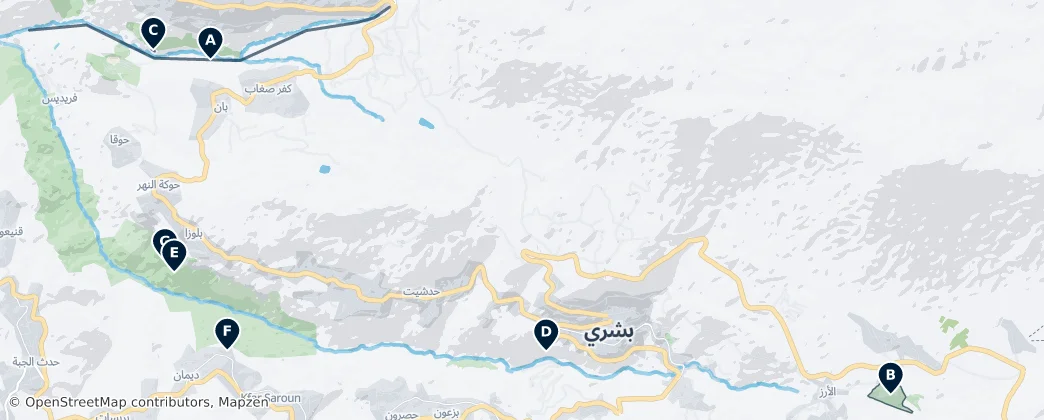 Qadisha Valley Monasteries — Harita