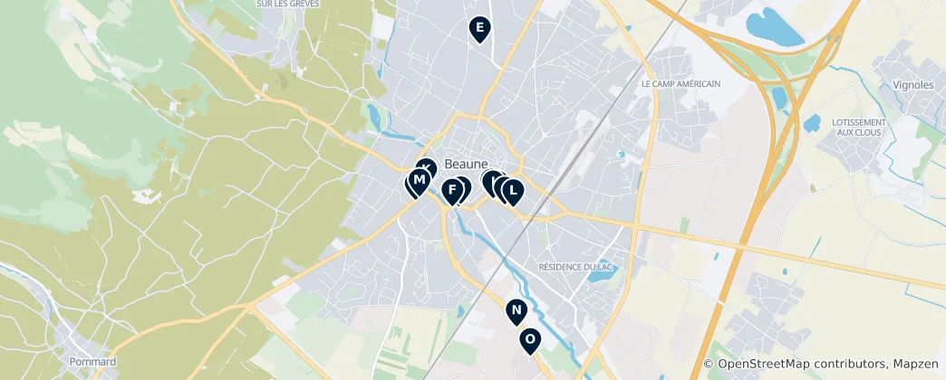 Map of Best Restaurants in Beaune