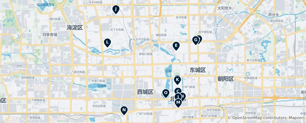 Mapa Beijing Heritage Sites