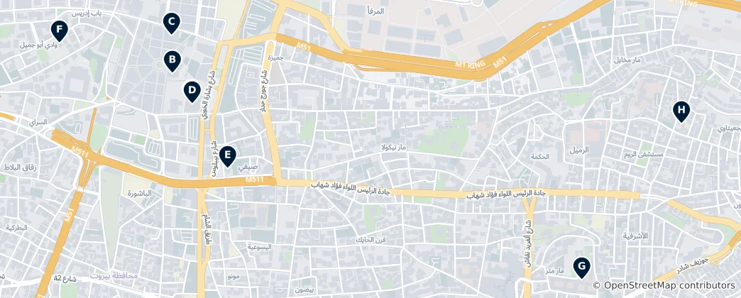 Mapa Beirut's Sacred Sites
