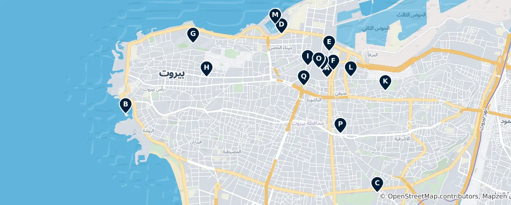 Térkép: محافظة بيروت Essentials